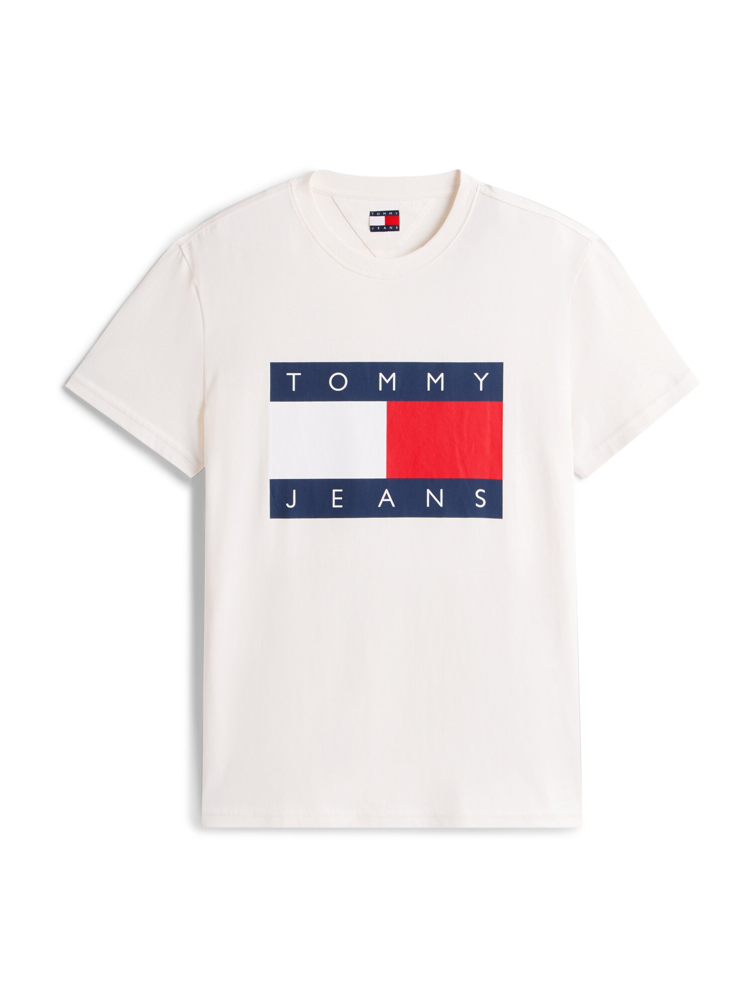 Tommy Jeans Tricou  albastru închis / roșu / alb / alb murdar