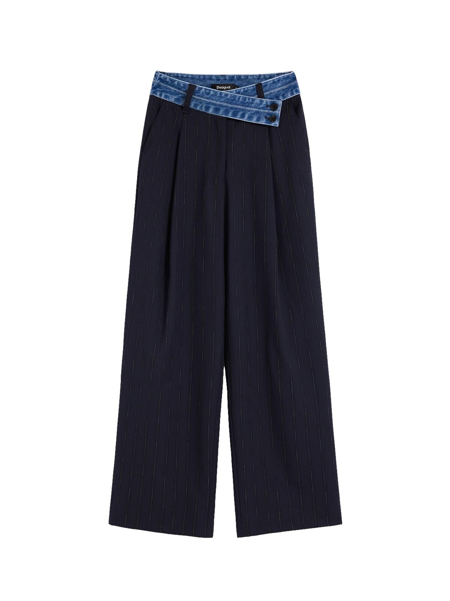 Desigual Plisované nohavice  námornícka modrá / modrá denim