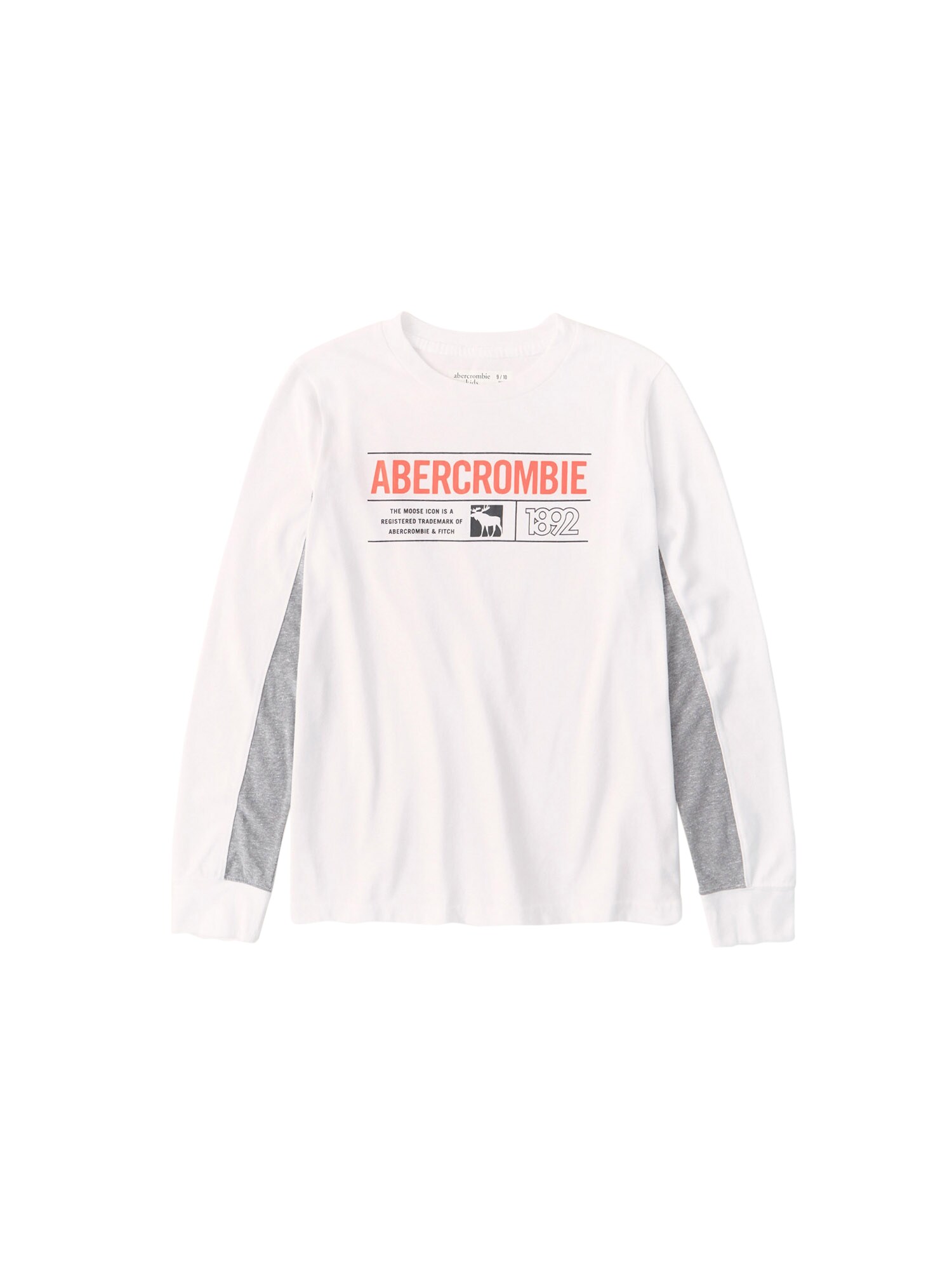 Abercrombie & Fitch Marškinėliai  balta / pilka / šviesiai raudona