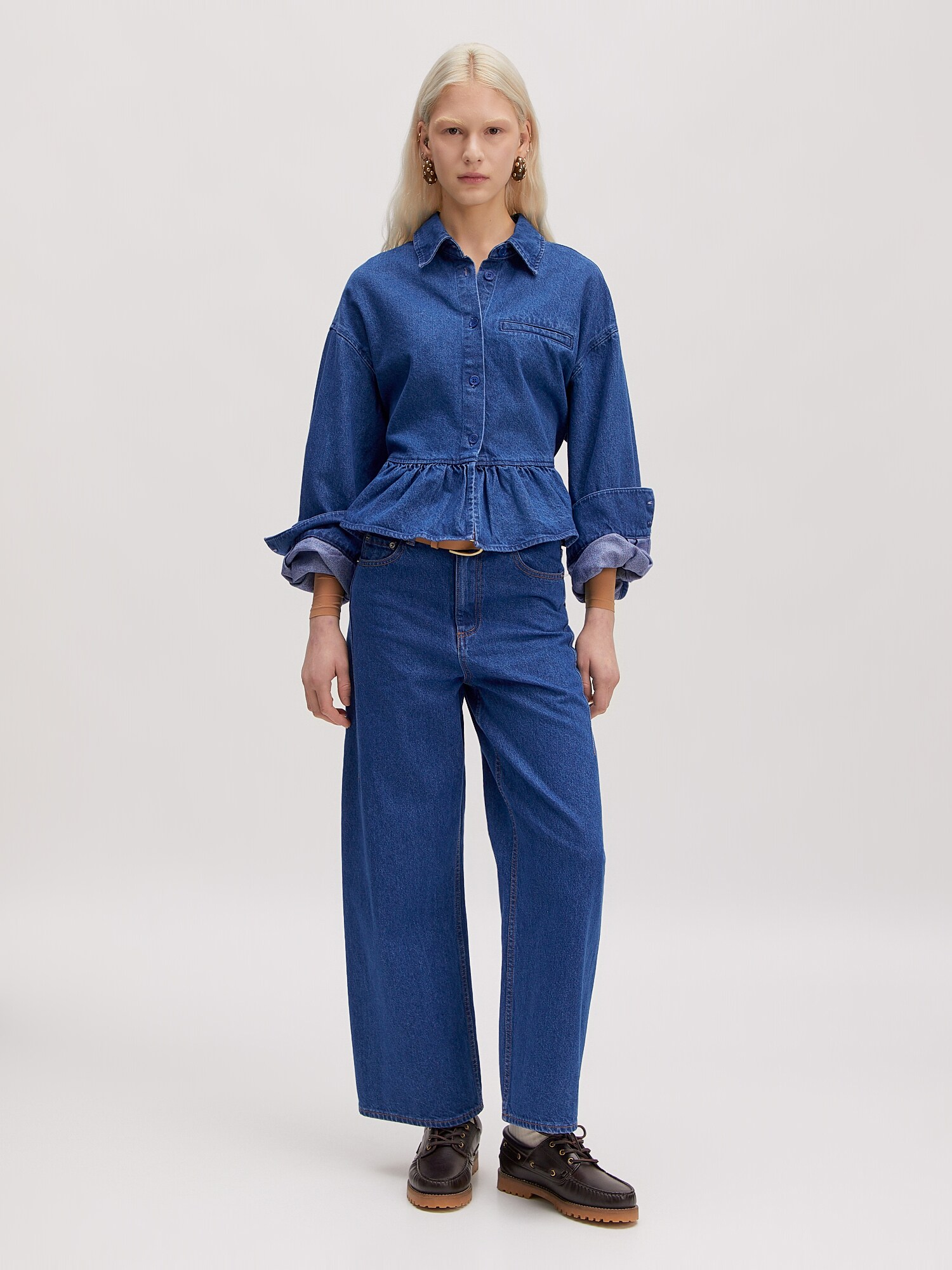 EDITED Blúzka 'Bibi'  modrá denim (obrázok 4)