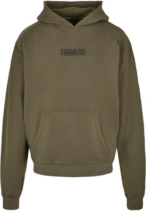 Merchcode Sweatshirt ‘Peanuts’ Olijfgroen / Zwart / Wit