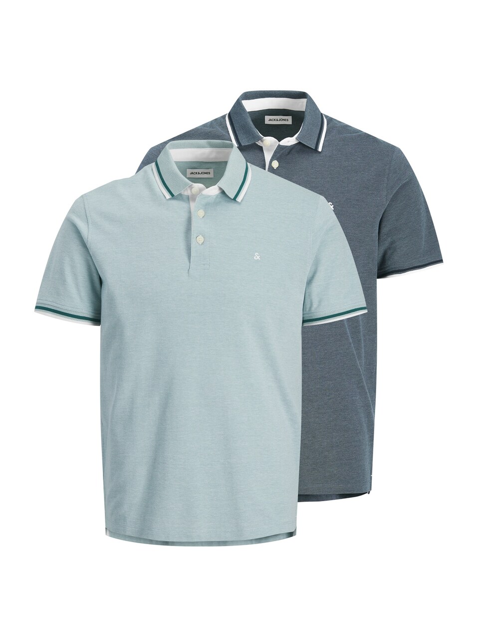 T-shirt 'JJEPAULOS' marinblå / mint / mörkgrön
