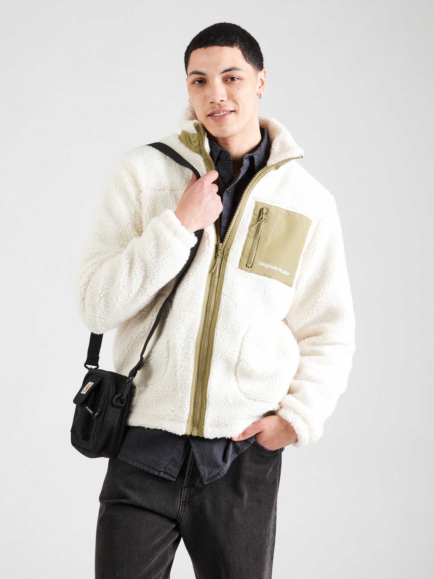 JACK & JONES Átmeneti dzseki 'JORVESTERBRO'  krém / khaki termék 2. képe