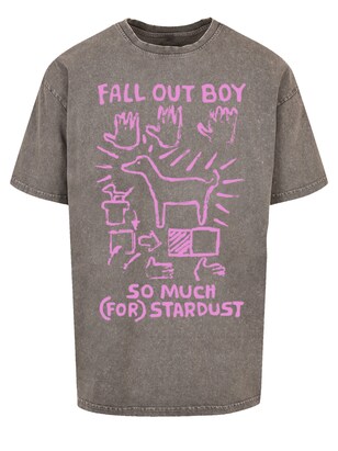 F4NT4STIC Shirt ‘Fall Out Boy Pink Dog So Much Stardust’ Grijs / Mauve