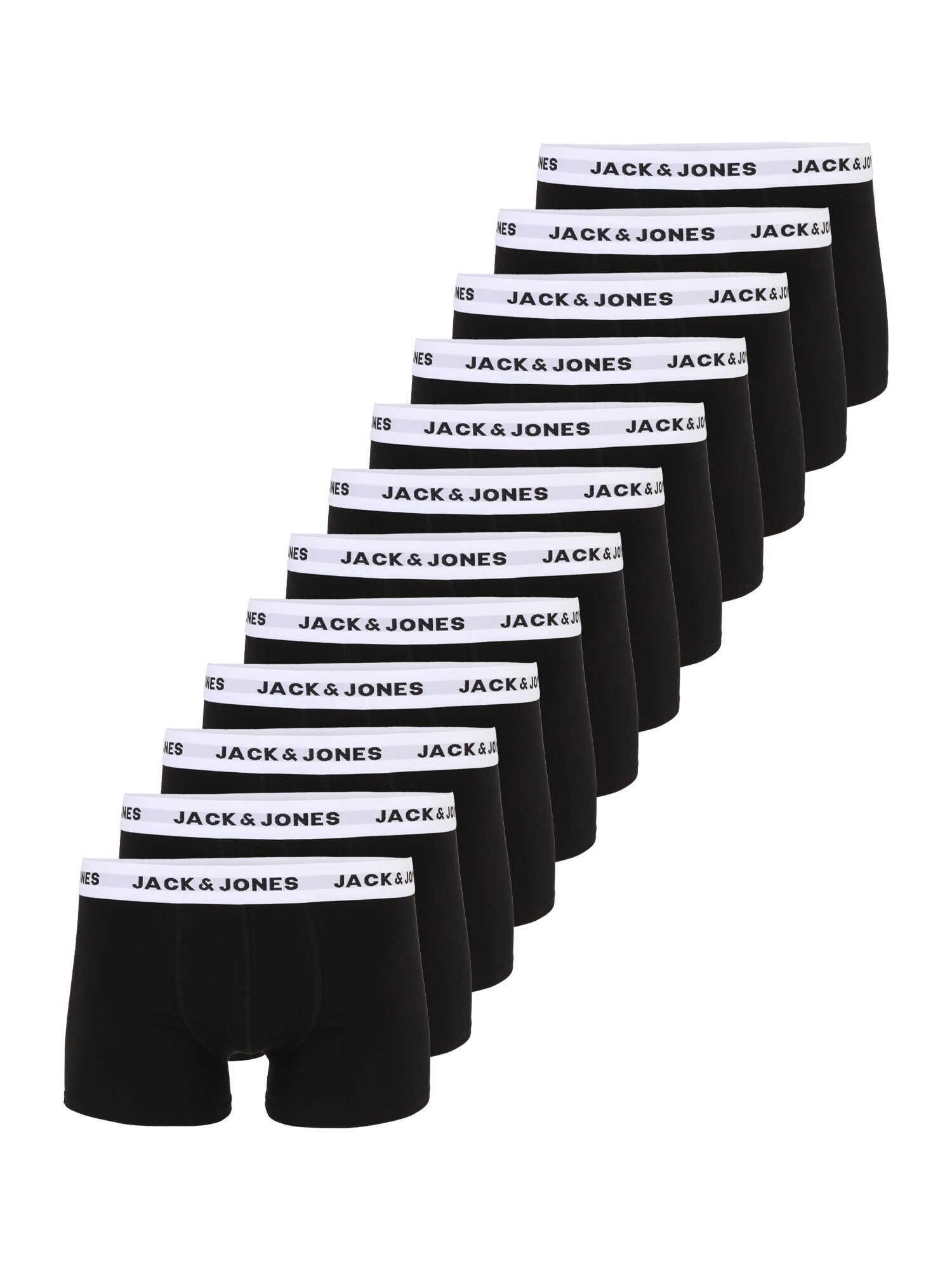 JACK & JONES Boxeri JACSOLID  negru / alb