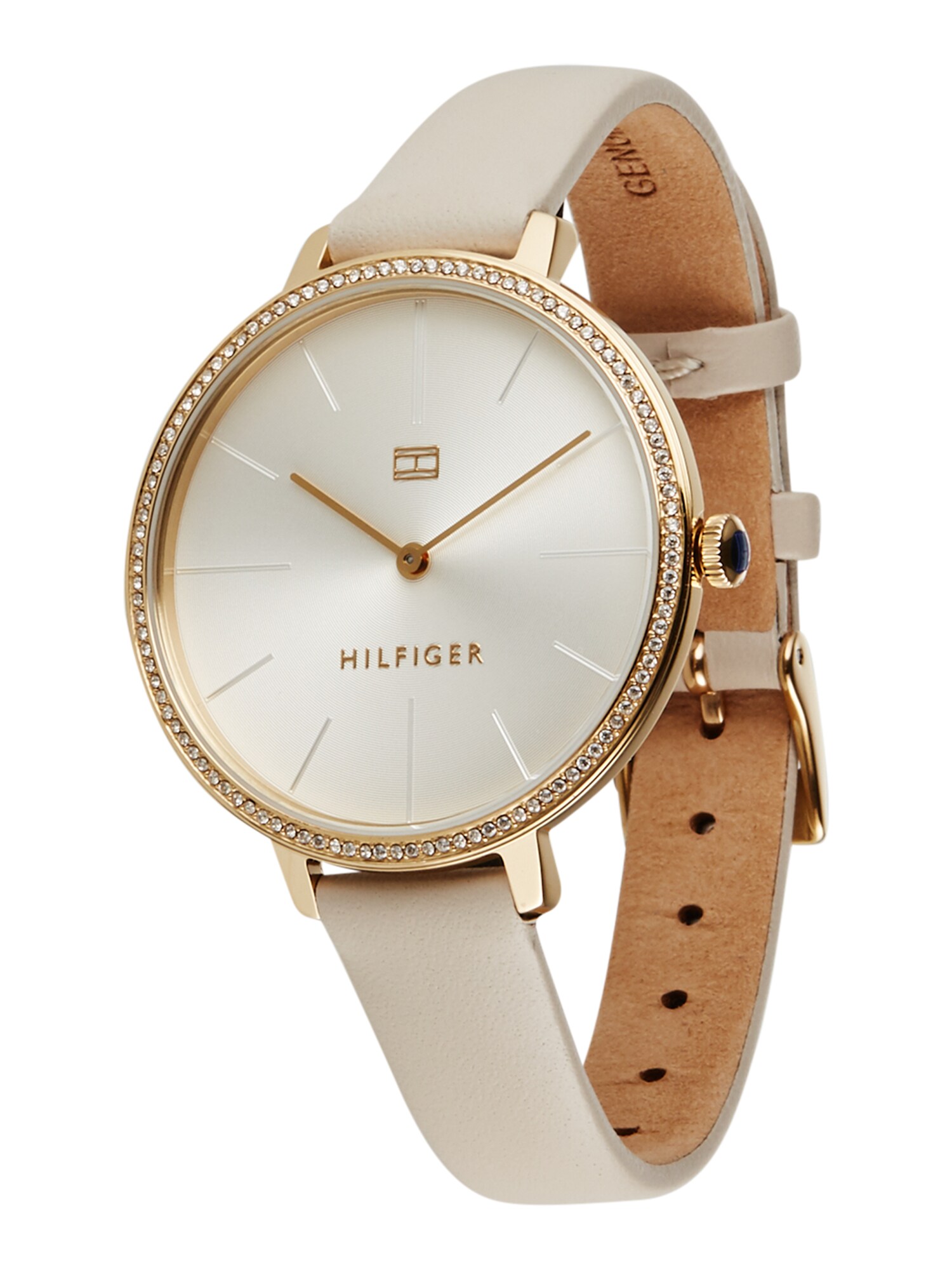 TOMMY HILFIGER Analoginis (įprastinio dizaino) laikrodis  auksas / pilka / šviesiai pilka