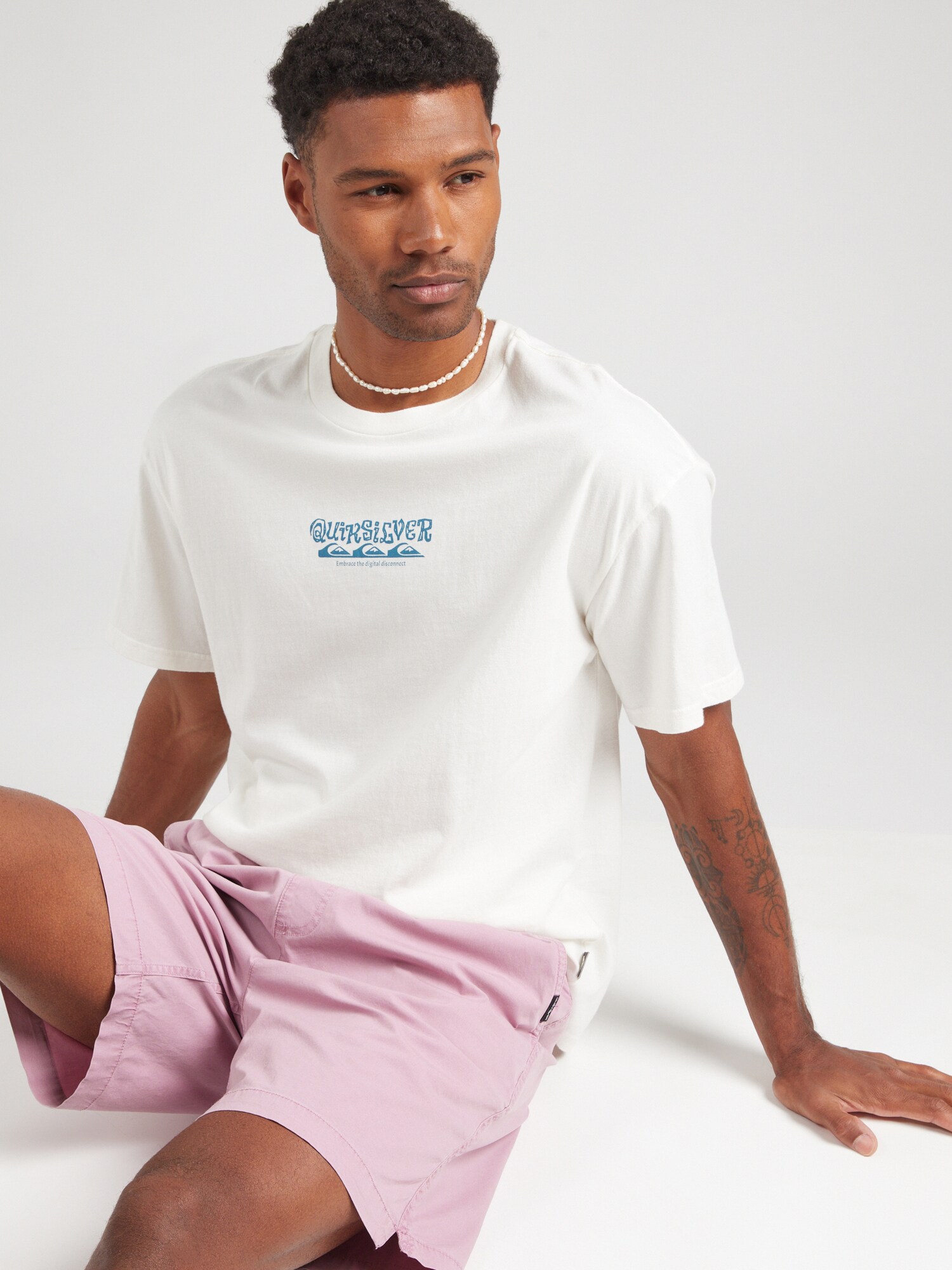 QUIKSILVER Funkcionális felső 'TREE CONNECT'  zafir / fehér termék 2. képe