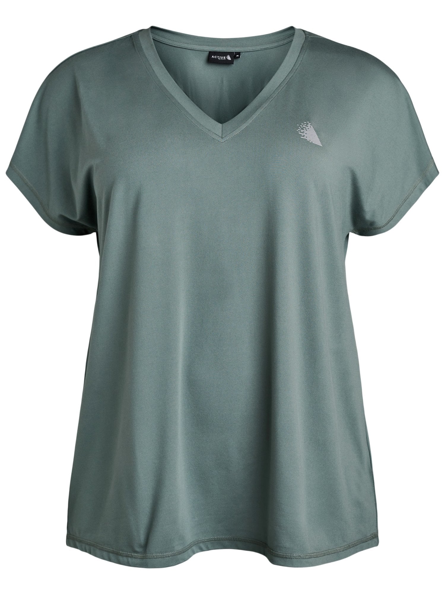 Active by Zizzi Tricou funcțional Abasic  verde pastel / alb murdar