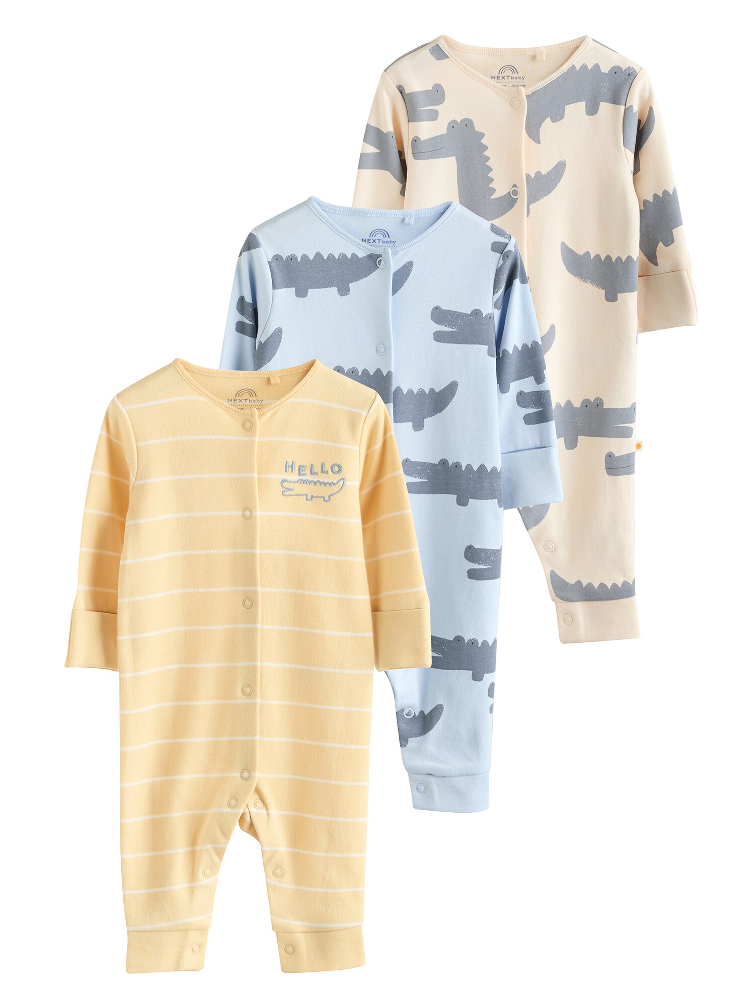Next Pijamale  bej deschis / opal / albastru porumbel / galben