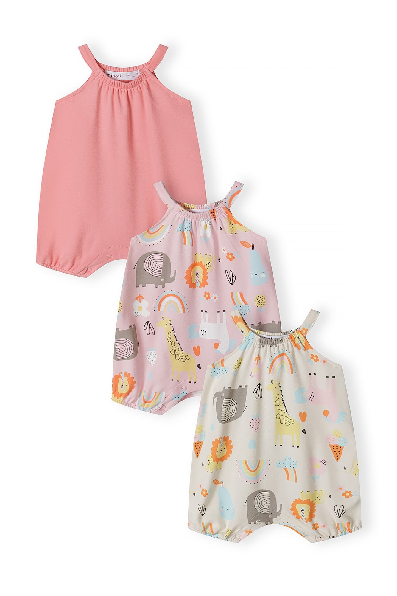MINOTI Salopetă/Body  gri / roz / roz pastel / roz deschis