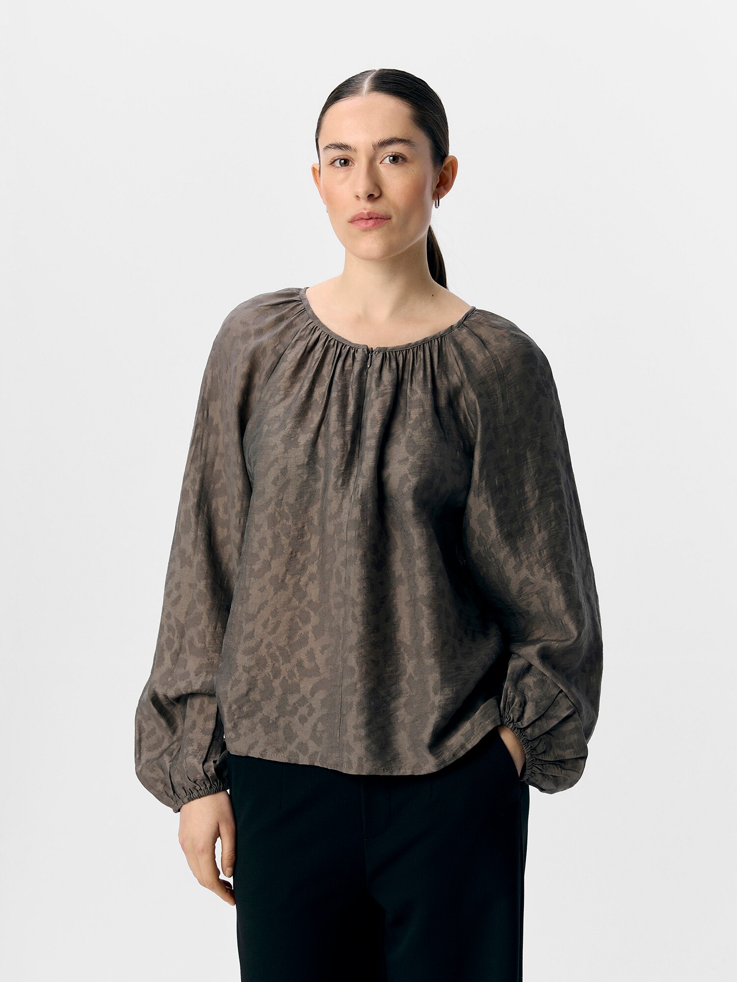 OBJECT Blúz 'OBJTrue'  umbra / mokka termék 2. képe