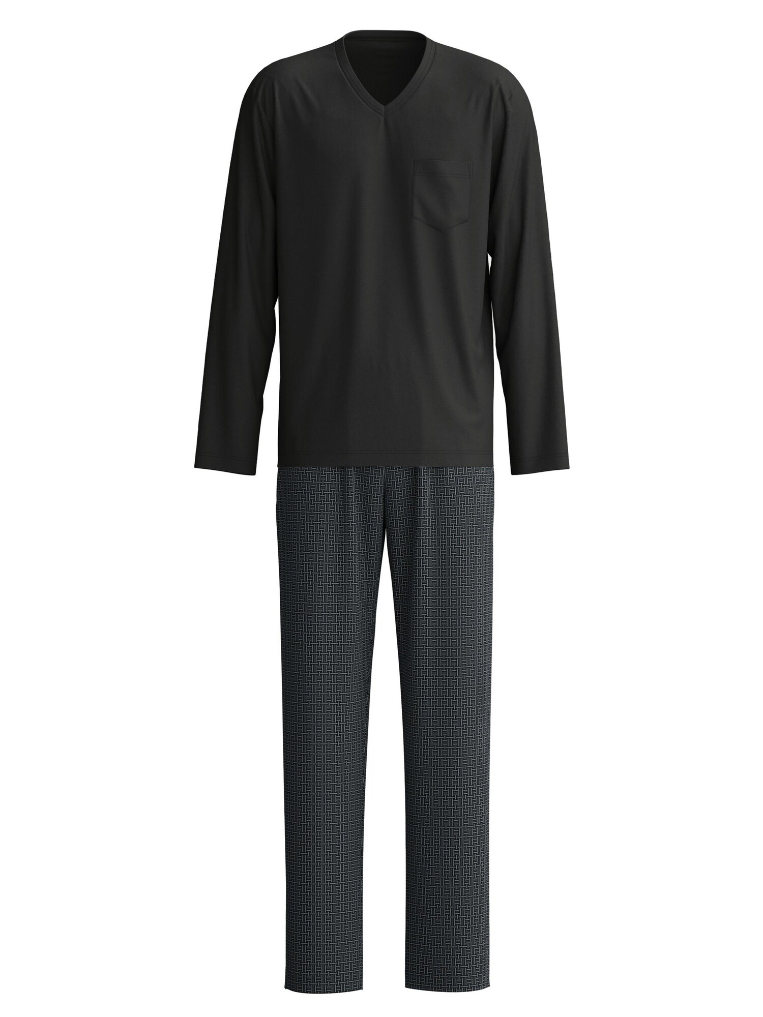 CALIDA Pijama lungă Relax Streamline albastru porumbel / negru