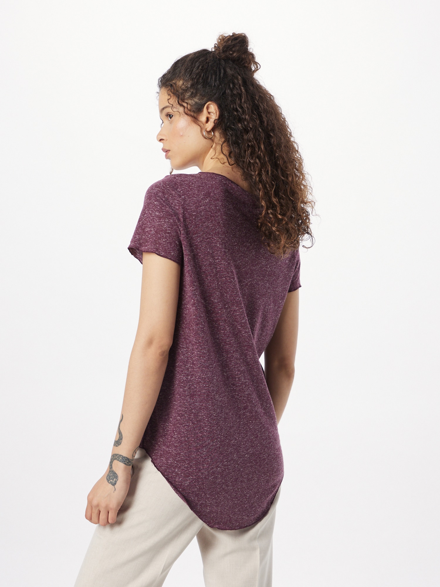 VERO MODA Tričko 'LUA' hnedá / biela (obrázok 3)