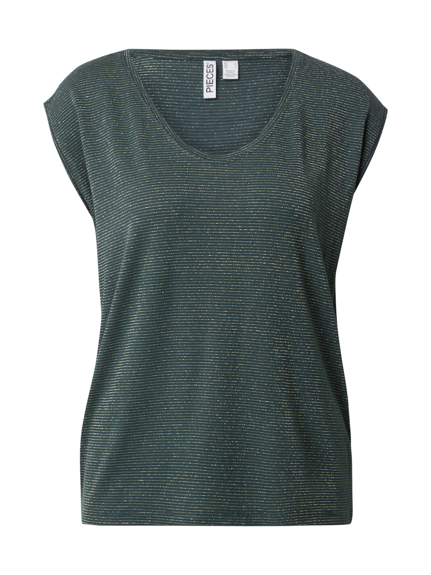 PIECES Tricou PCBillo  auriu / verde pin