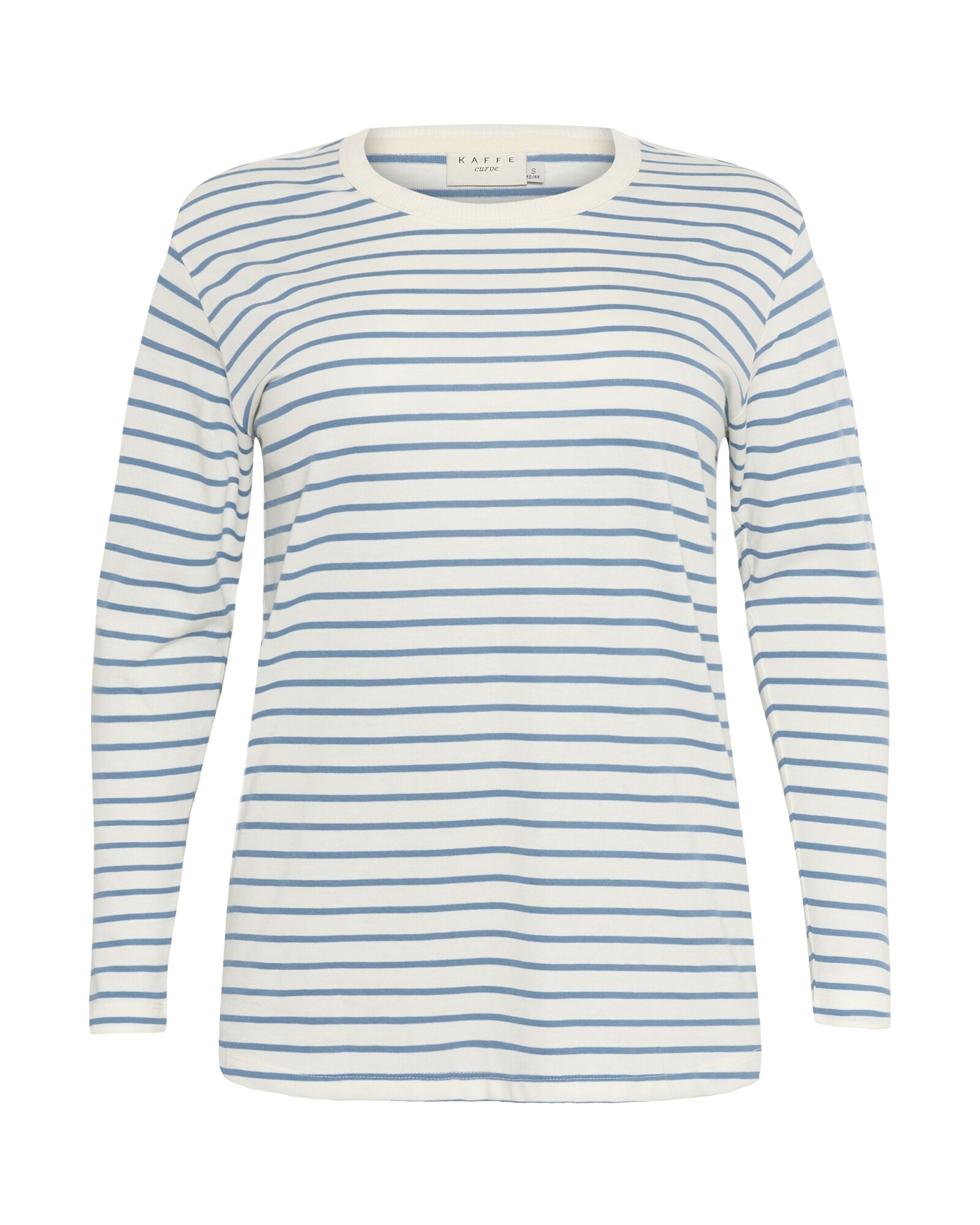 KAFFE CURVE Tricou KCWinni  albastru porumbel / alb