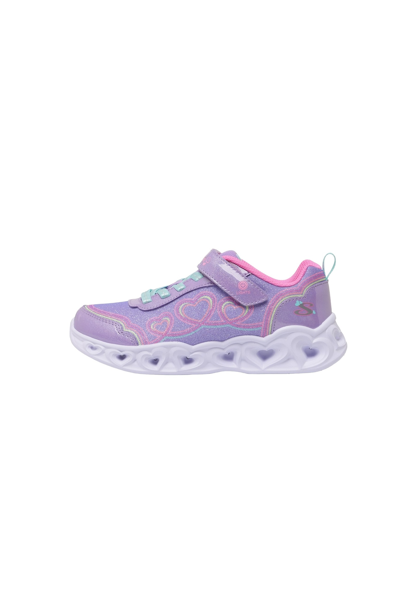 SKECHERS Sneaker HEART LIGHTS turcoaz / galben / mov lavandă / roz