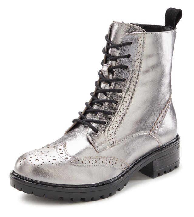 LASCANA, Šnurovacie členkové čižmy, Strieborná, Obrázok 1 z 5