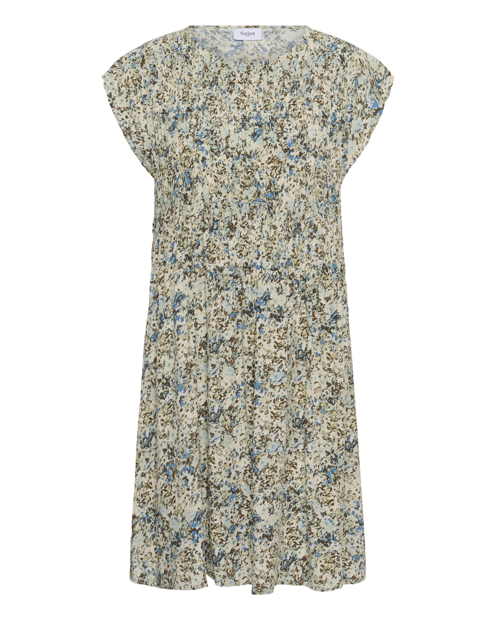 SAINT TROPEZ Vestido 'SZGisla'  beige / azul / oliva