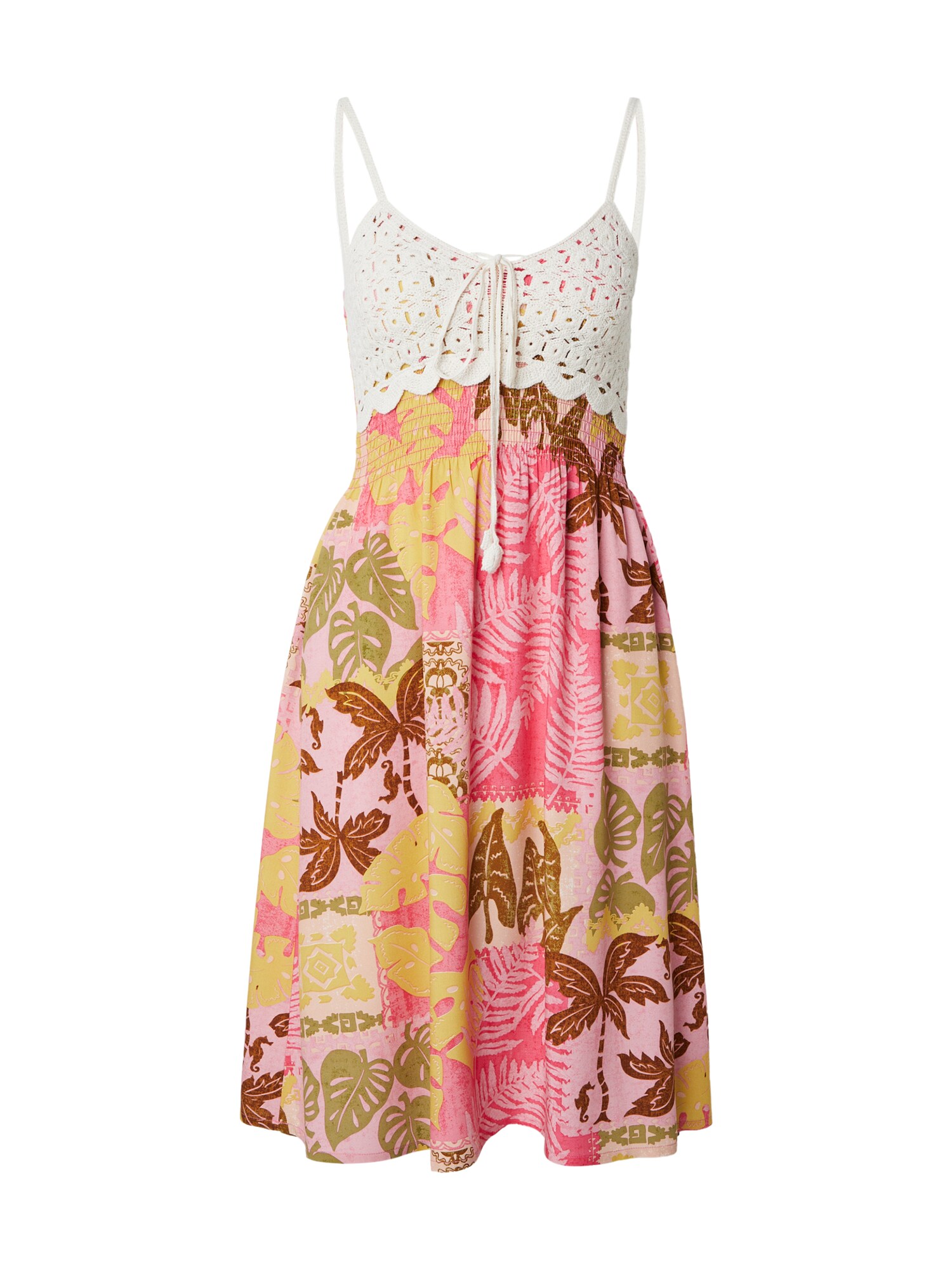 Hailys Abito estivo 'Kana'  giallo oro / oliva / rosa antico / bianco lana