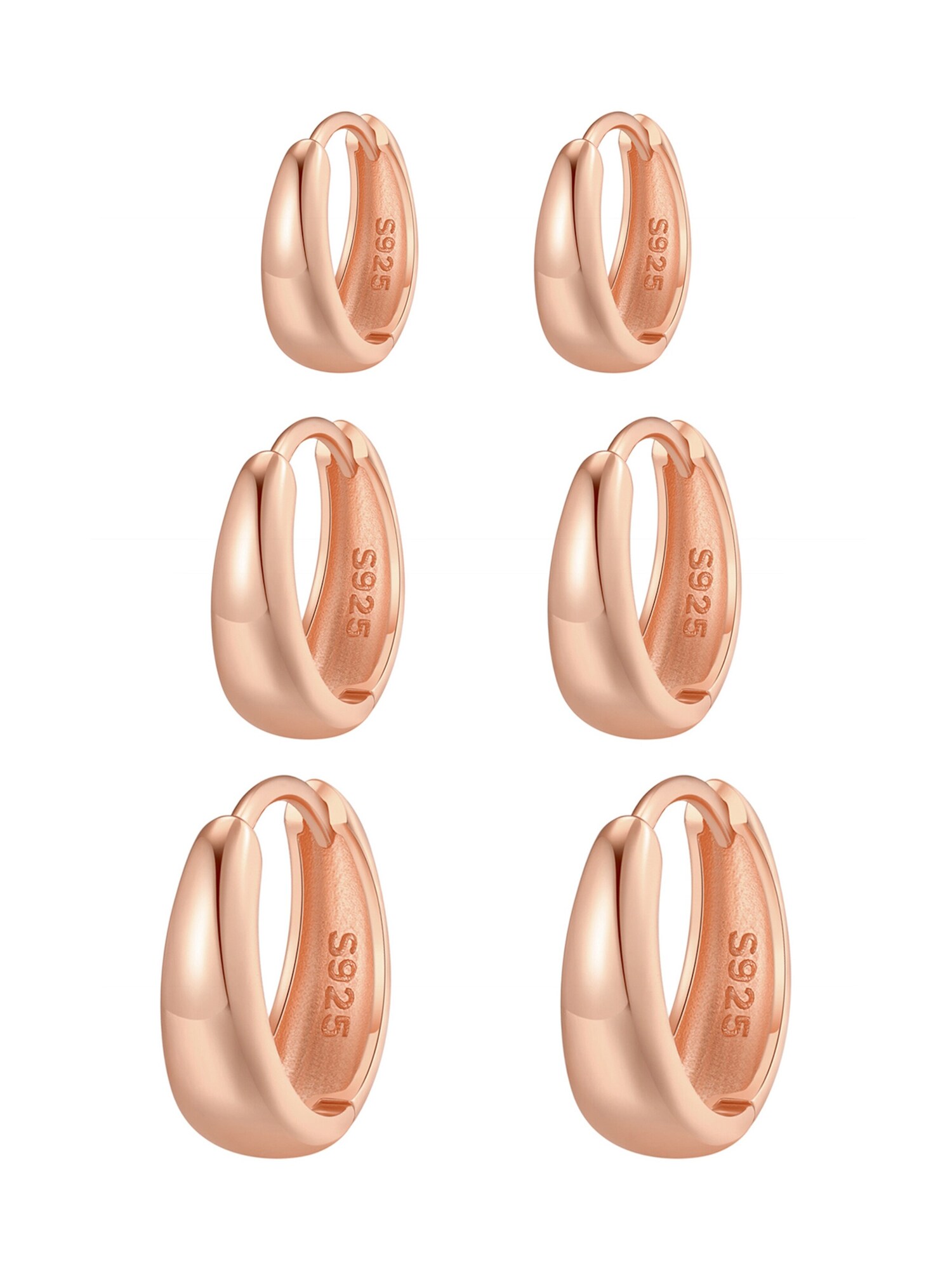 Hey Happiness Orecchini 'Dome Trio'  oro rosé