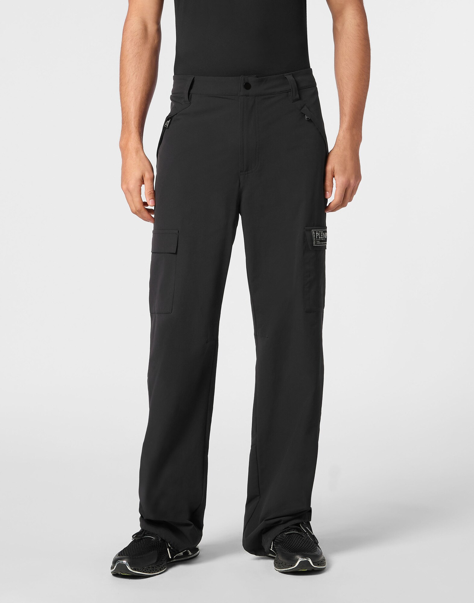 Plein Sport Pantalón cargo 'Scratch' negro / blanco – imagen 2