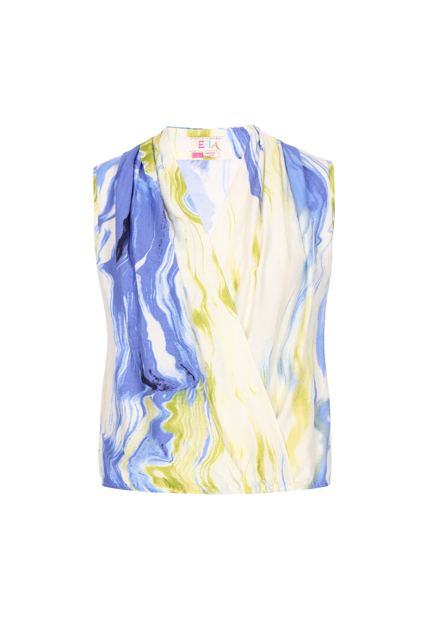 IZIA Blusa 'Festival' azul / azul claro / kiwi / blanco natural