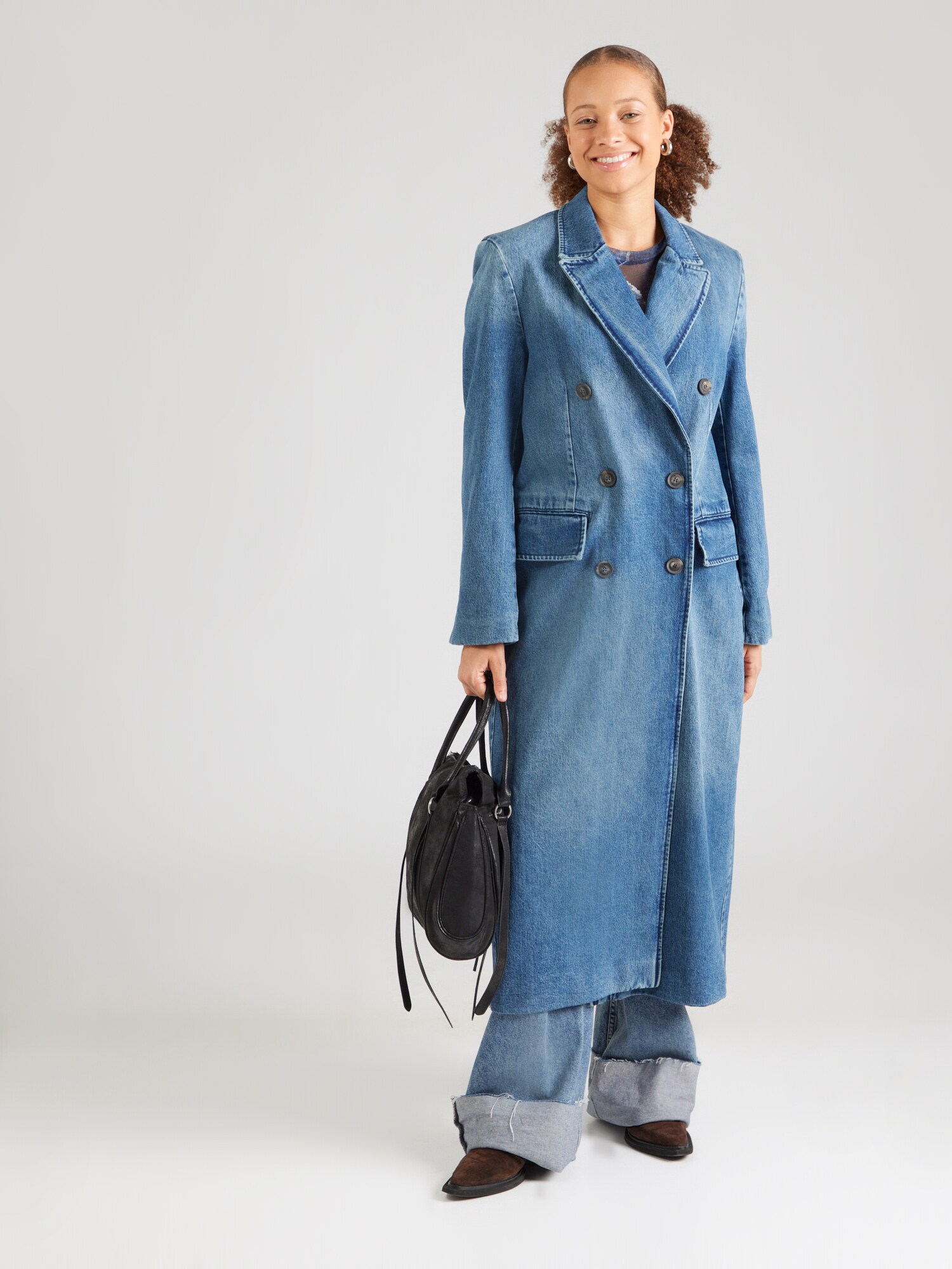 Lala Berlin Palton de primăvară-toamnă Carla  albastru denim