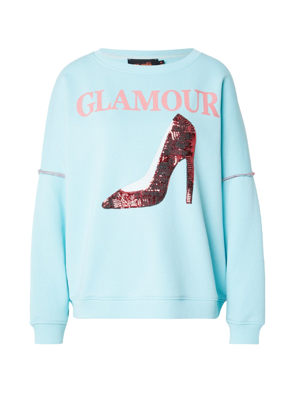 Sweatshirt 'Glamour' aqua / aprikos / mörkröd