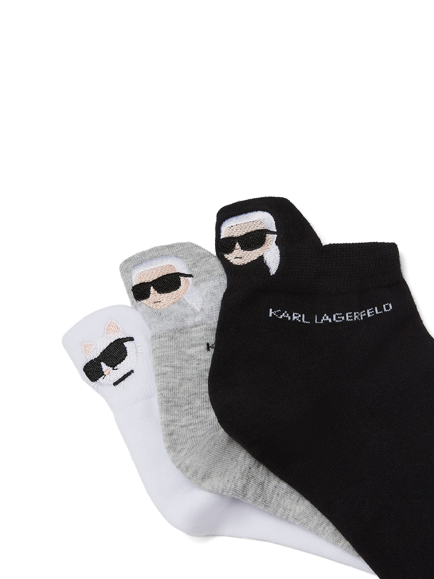 Karl Lagerfeld Ponožky sivá melírovaná / čierna / biela (obrázok 3)