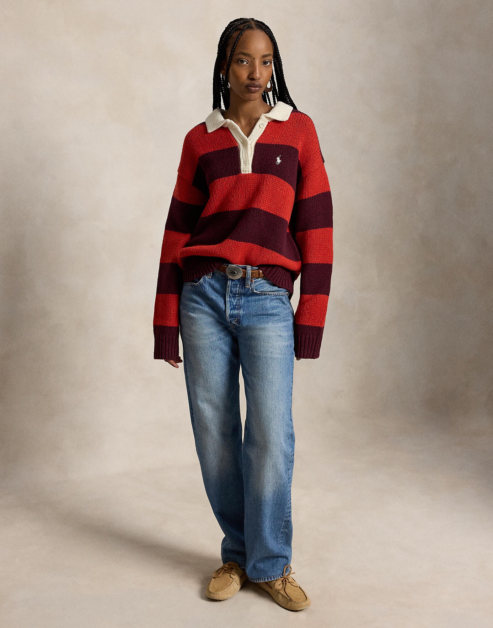 Polo Ralph Lauren Jersey  beige claro / rojo / rojo vino – imagen 4
