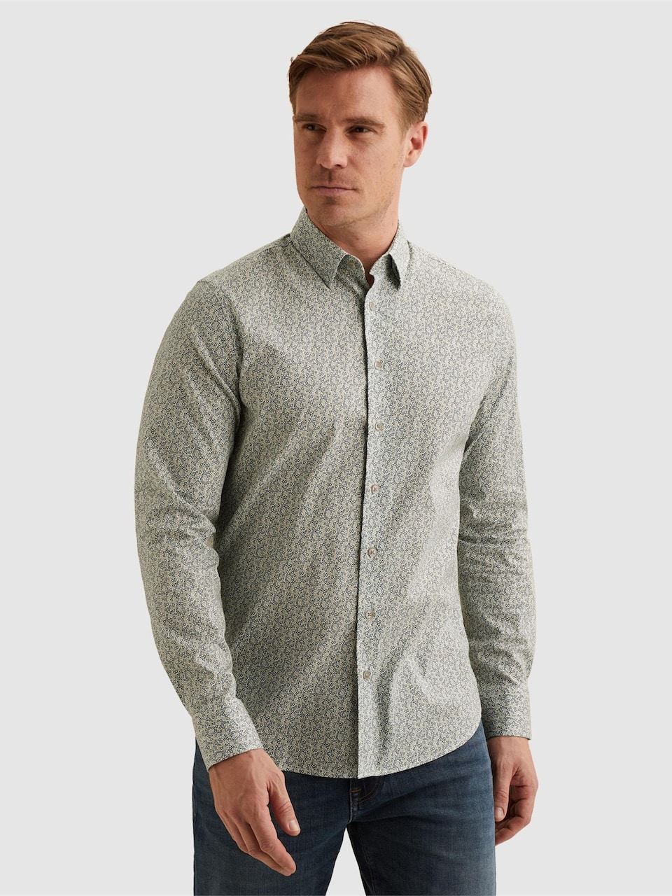 Skjorta 'Shirt with allover print and stretch'