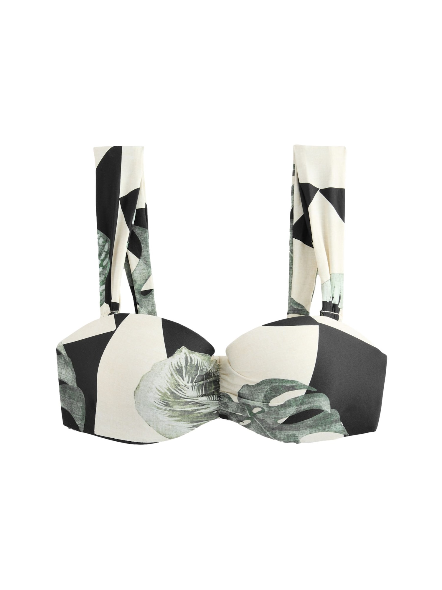 Next Sutien costum de baie Kew  ecru / kaki / negru