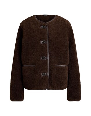 Lauren Ralph Lauren Chaqueta de entretiempo  marrón oscuro / negro