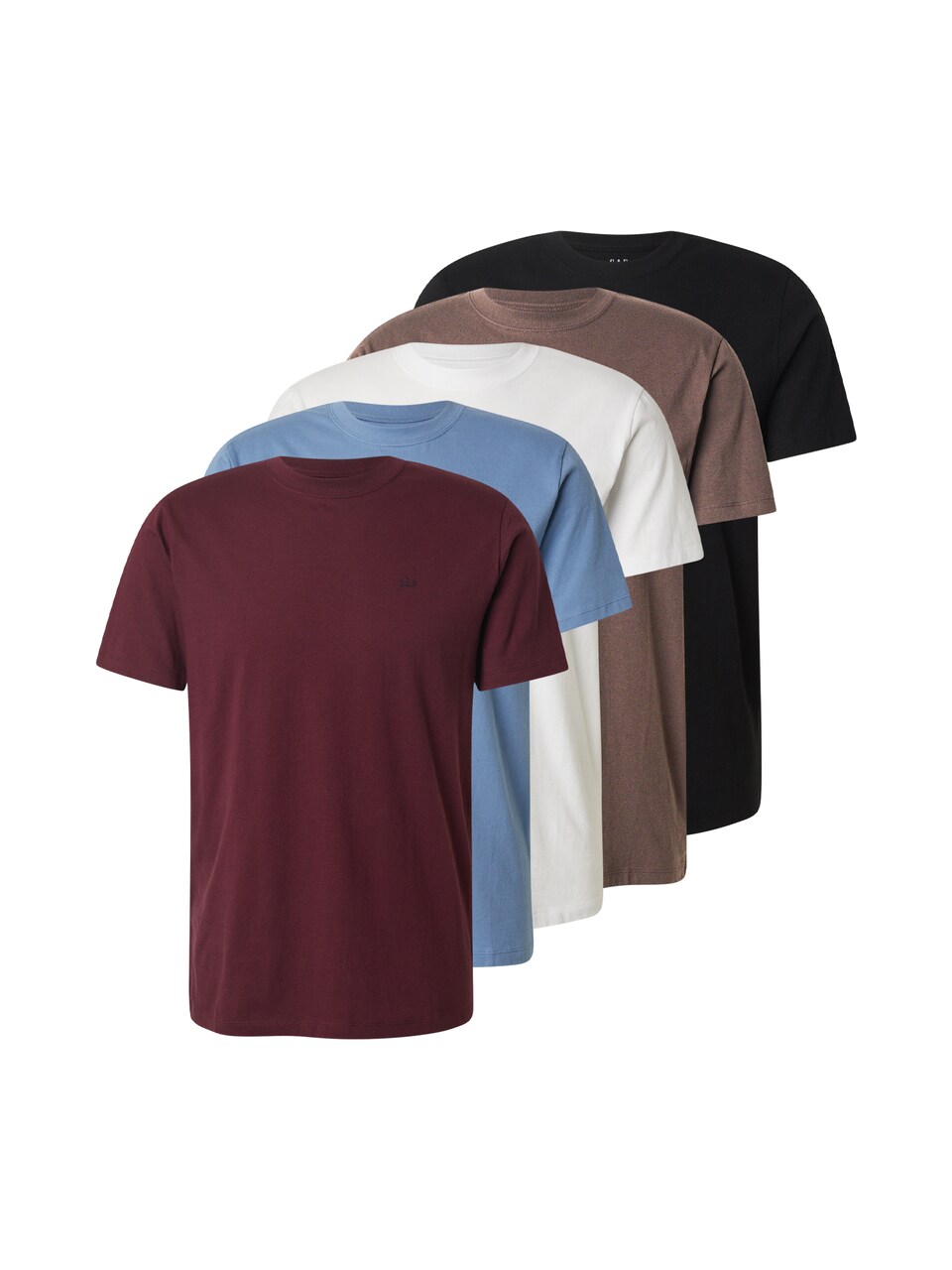 T-shirt blå / brun / vinröd / svart
