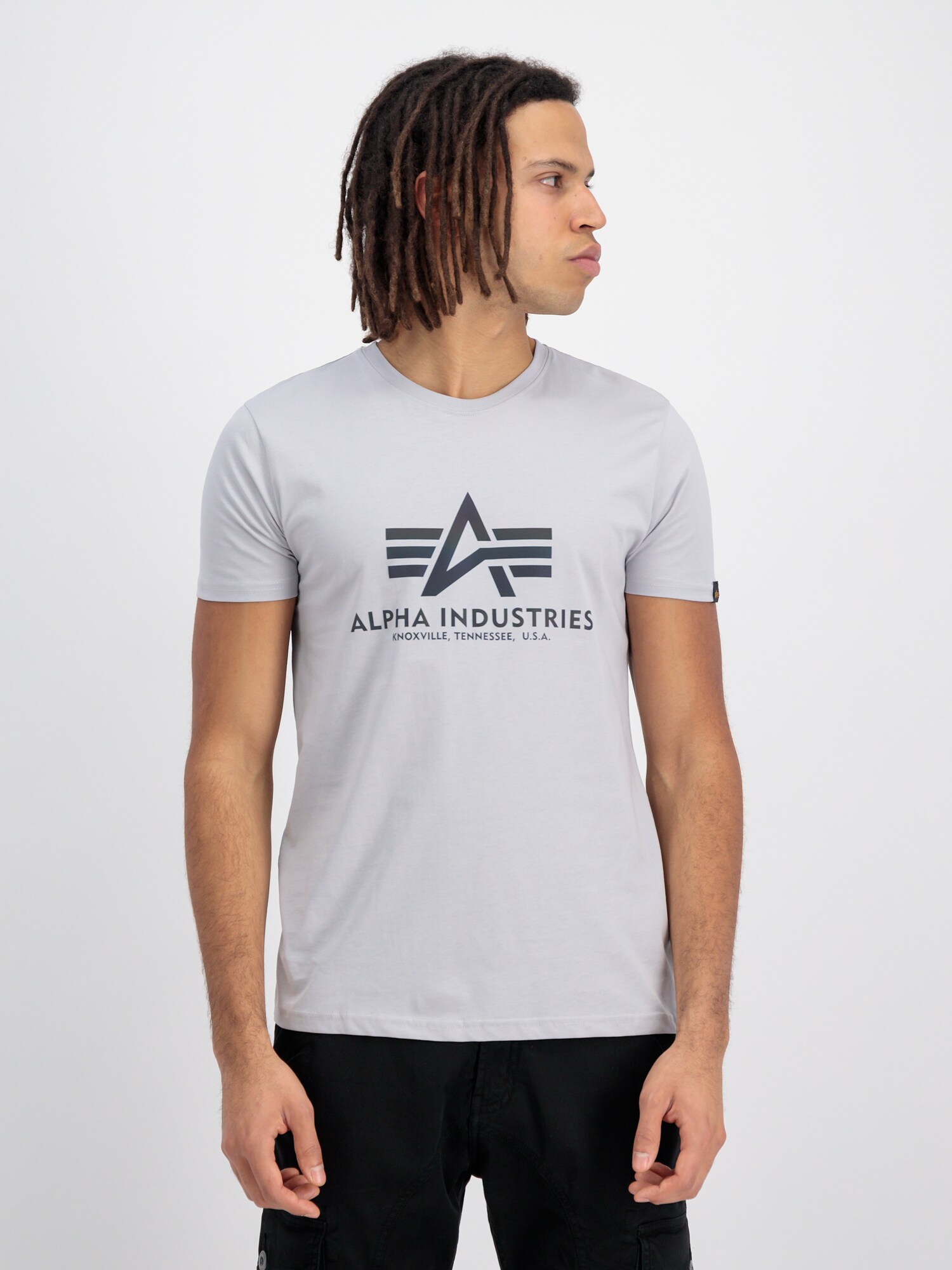 ALPHA INDUSTRIES Tričko  modrá / sivá