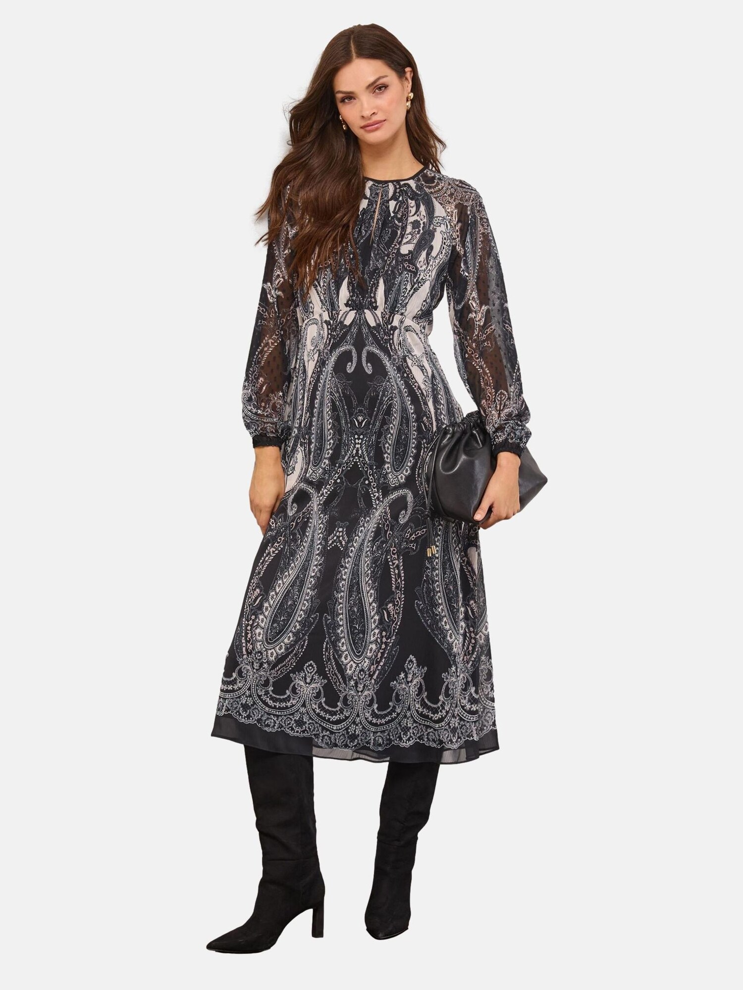Lipsy Rochie  negru / alb