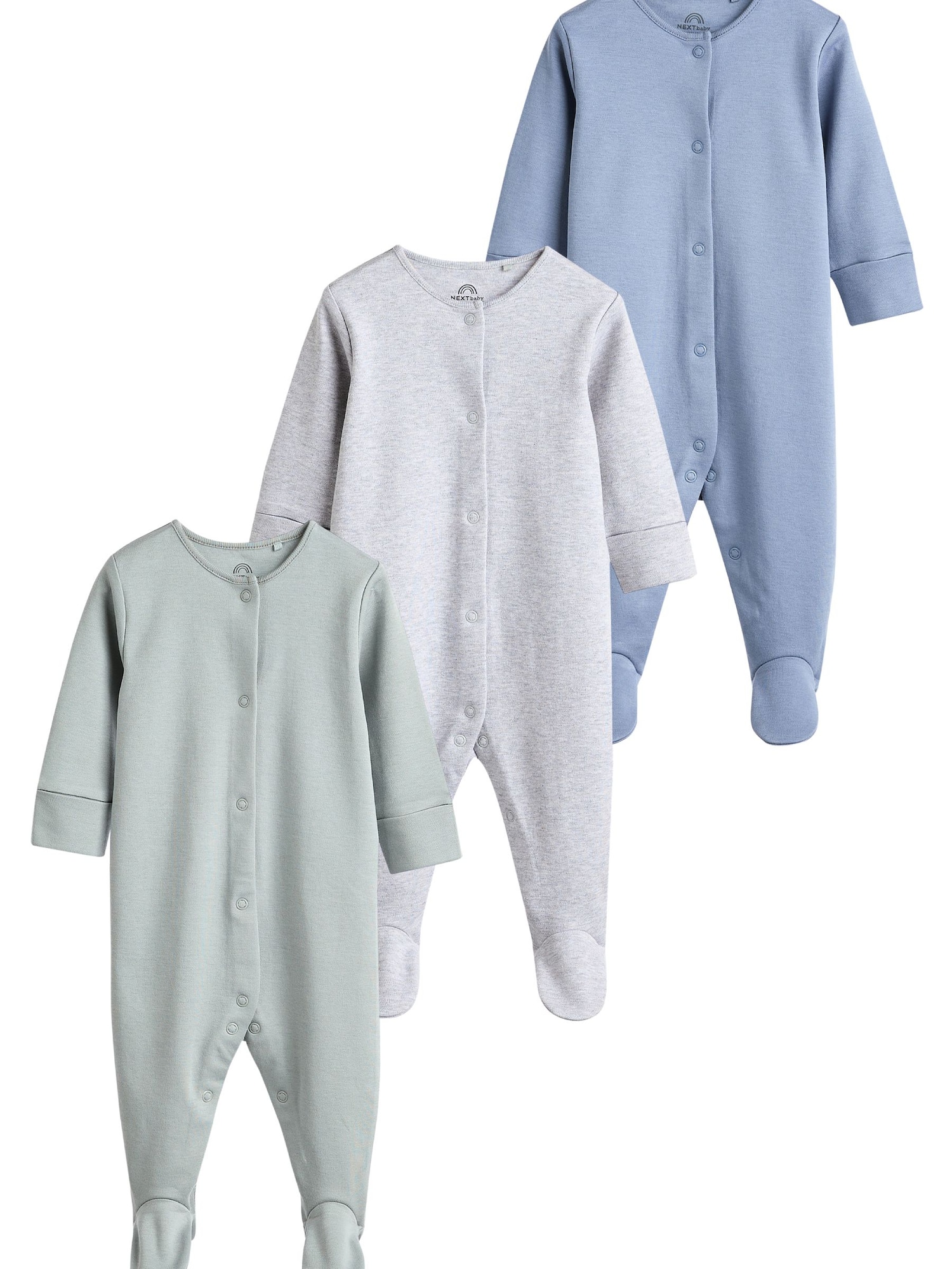 Next Pijamale  albastru / gri deschis / verde mentă