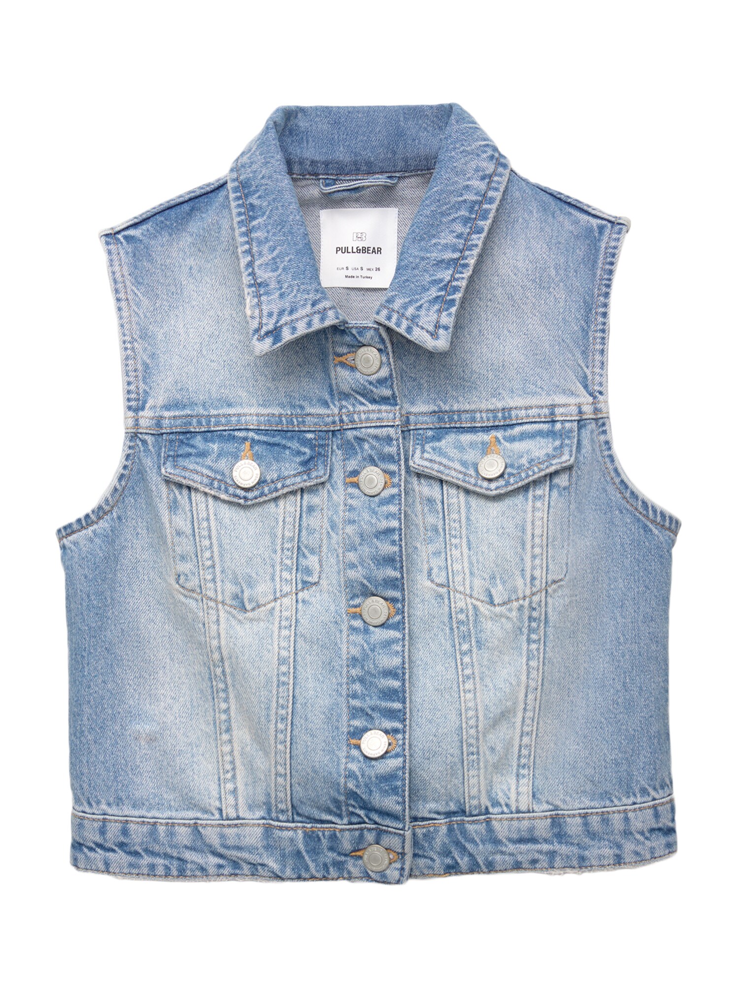 Pull&Bear Vesta  modrá denim