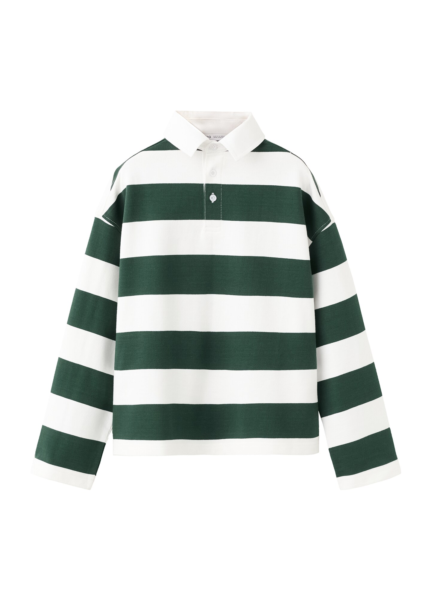 MANGO KIDS Tricou verde închis / alb