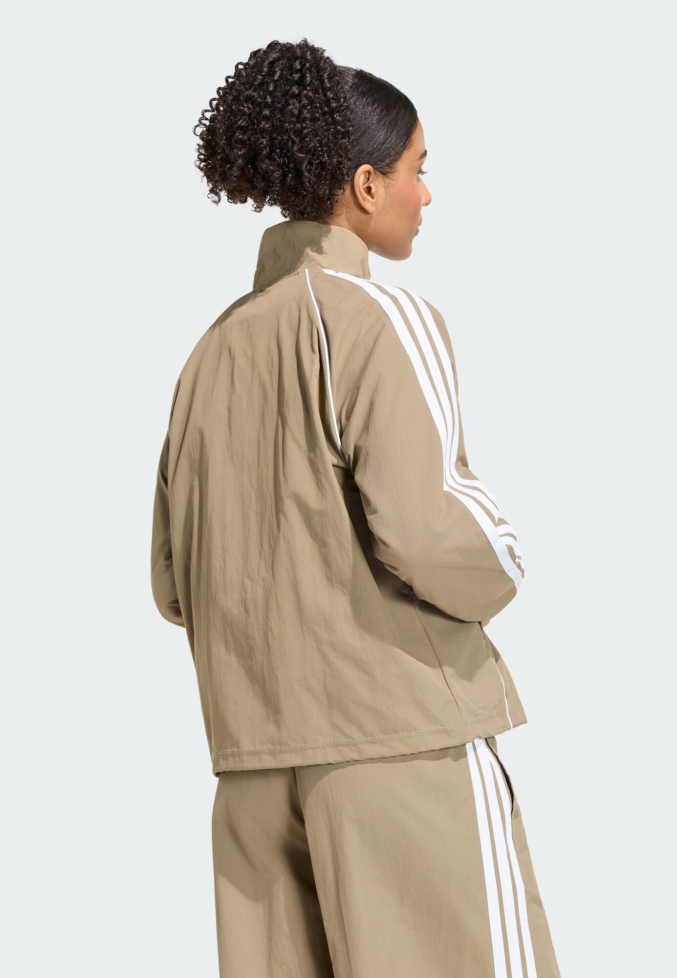 ADIDAS SPORTSWEAR Chaqueta de chándal 'Iconic'  caqui / blanco – imagen 3