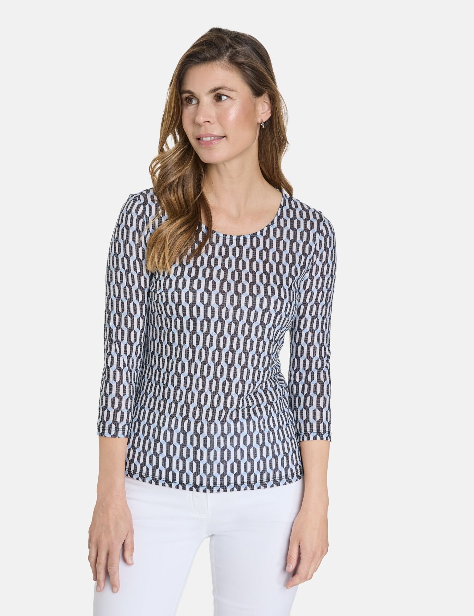 GERRY WEBER Póló  világoskék / grafit / fekete / fehér termék 2. képe