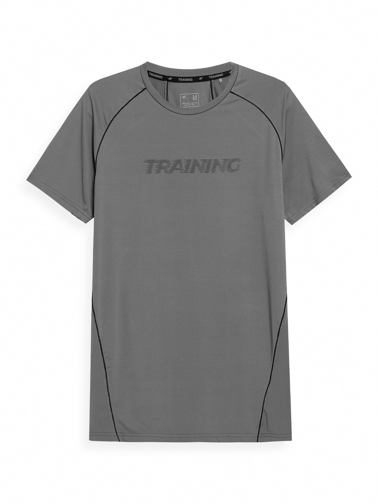 4F Sportiniai marškinėliai pilka / juoda