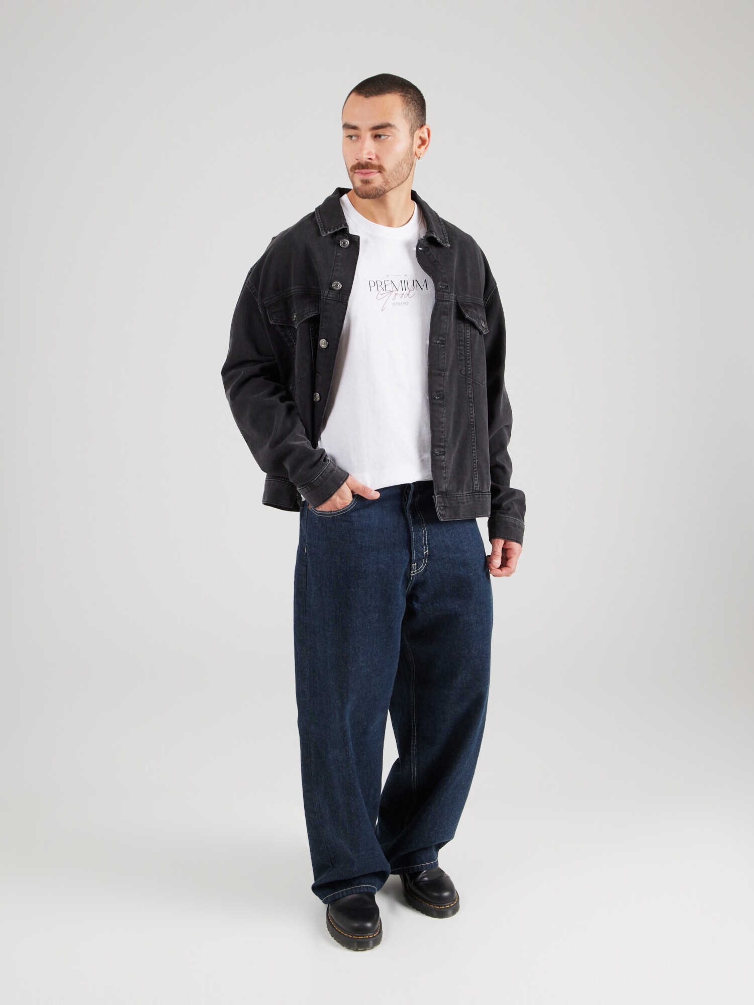 Jack & Jones Premium Póló 'Blaharold'  piros / fekete / fehér termék 2. képe