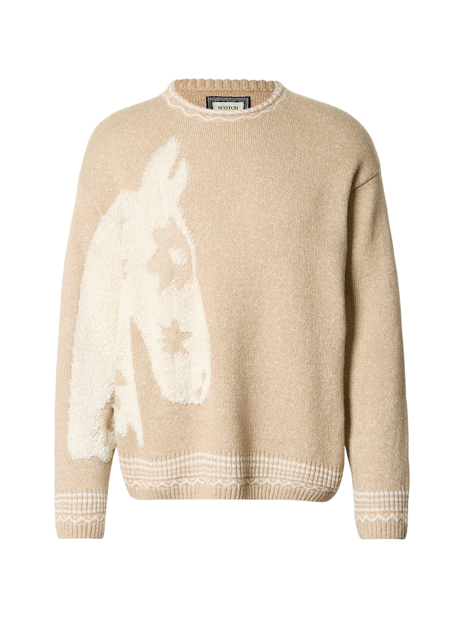 SCOTCH & SODA Jersey crema / marrón claro