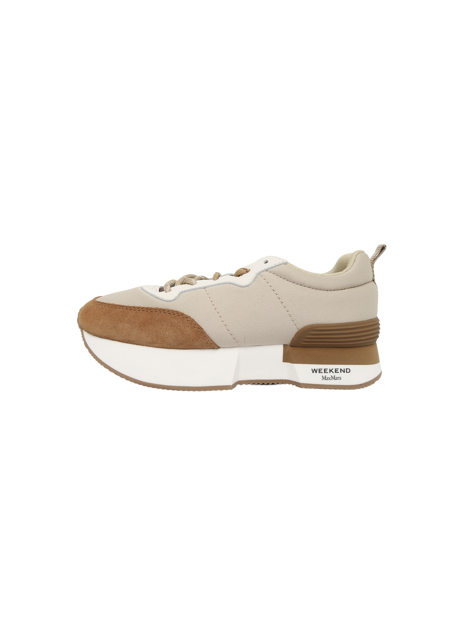 Weekend Max Mara Sneaker low WKAZAMBRA fildeş / bej închis / maro coniac