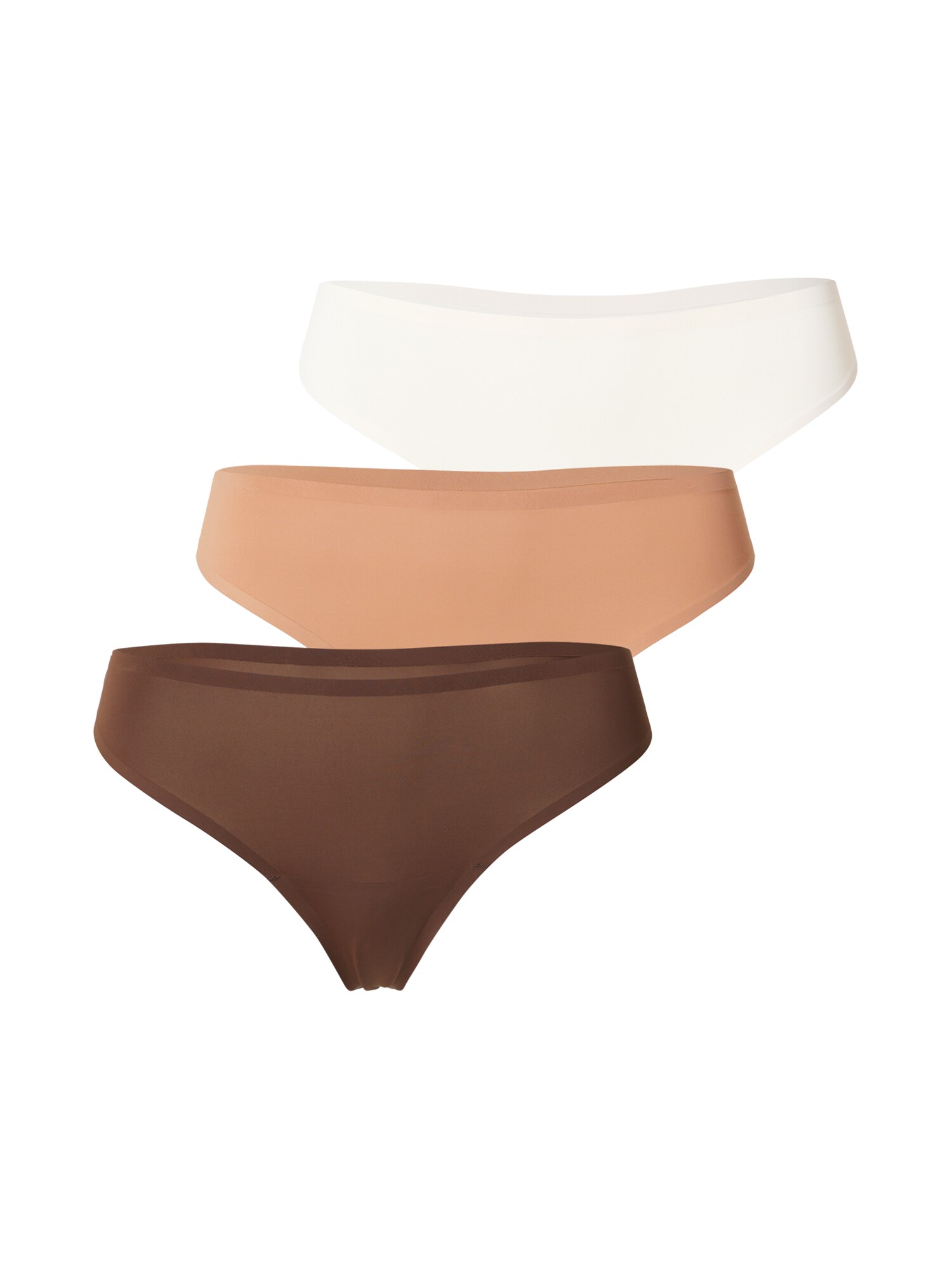 Hunkemöller Tanga  culoarea pielii / ciocolatiu / alb