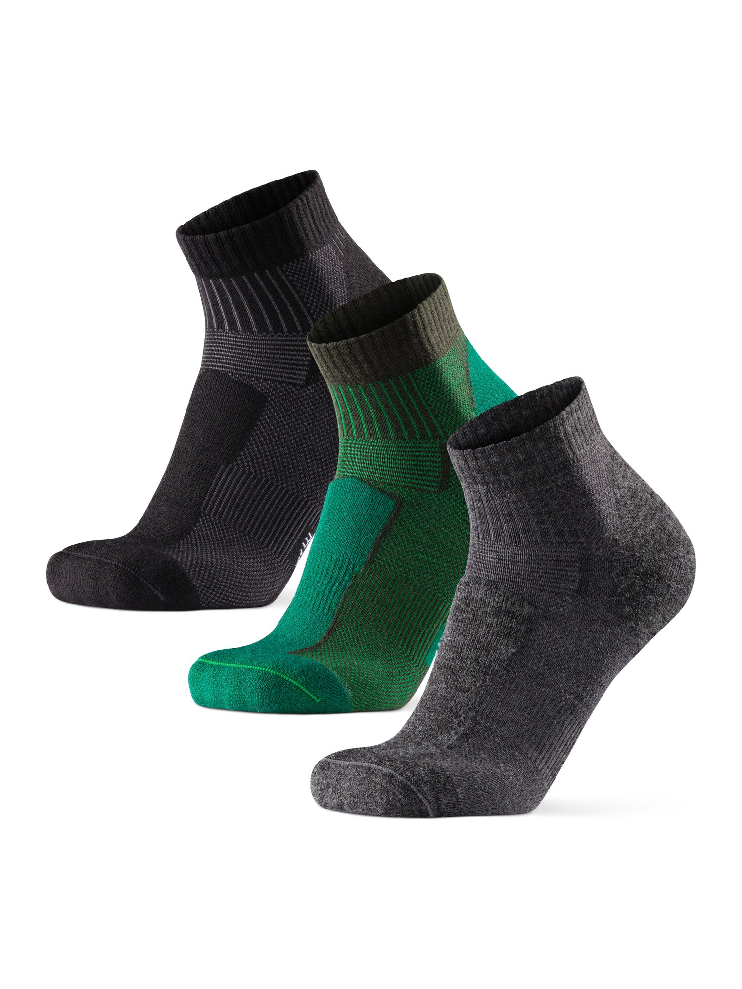 Danish Endurance Sokken 'Light Hiking Low-Cut' Grijs / Groen