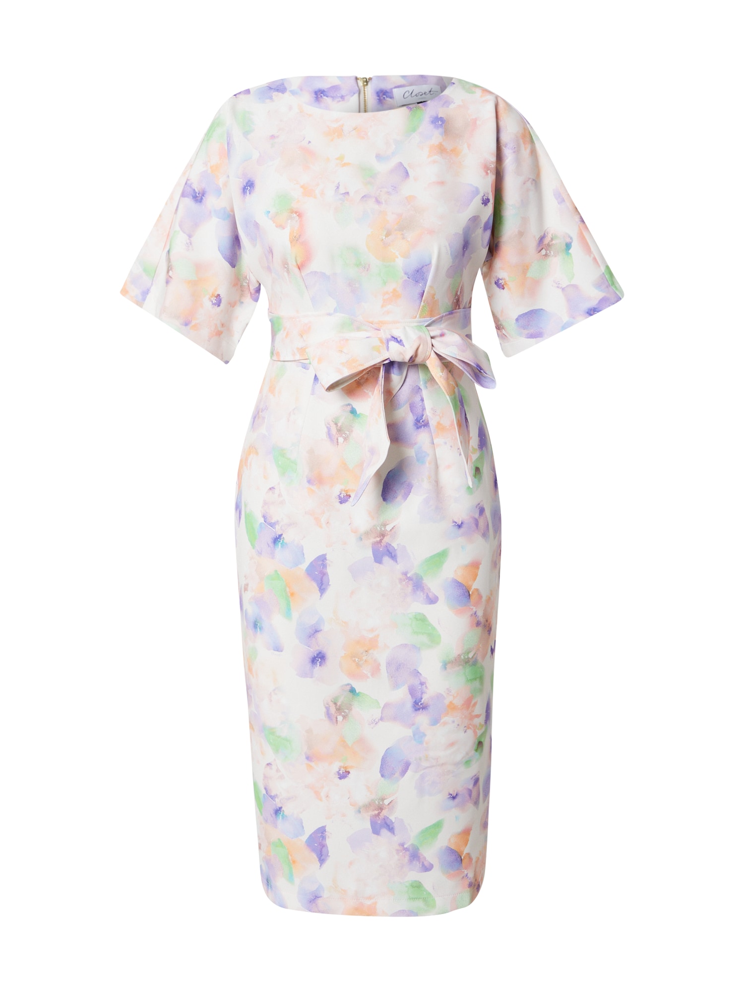 Closet London Suknelė dramblio kaulo / šviesiai žalia / violetinė-mėlyna / abrikosų spalva