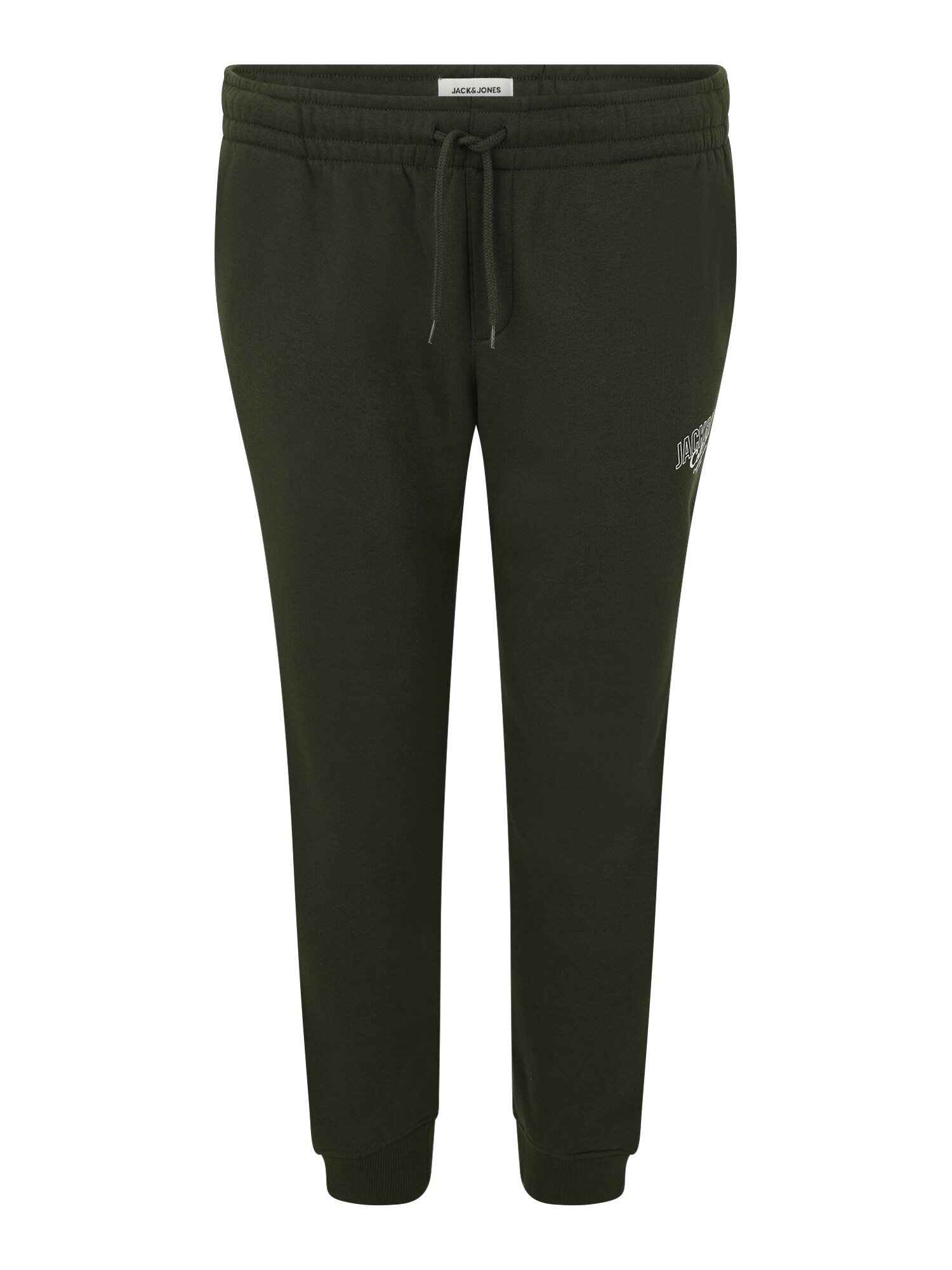 Jack & Jones Plus Nohavice 'JPSTGORDON MAKOTO' tmavozelená / biela
