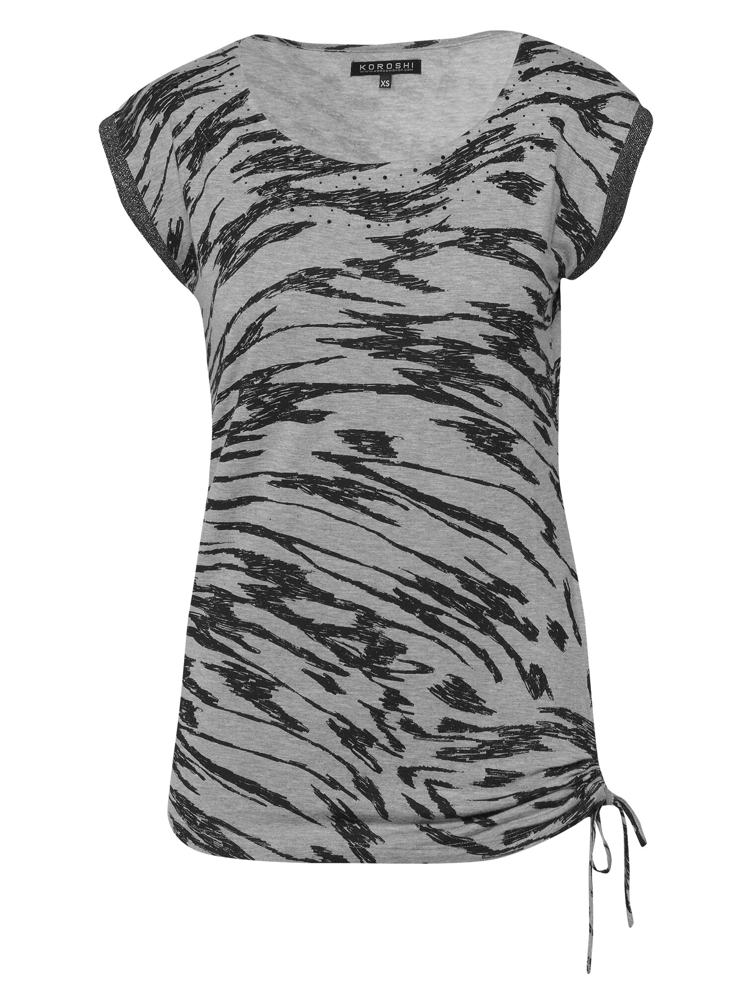 KOROSHI Tricou gri deschis / negru